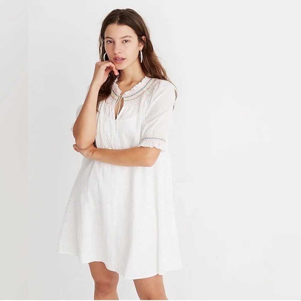Madewell White Puff Sleeve Sundress